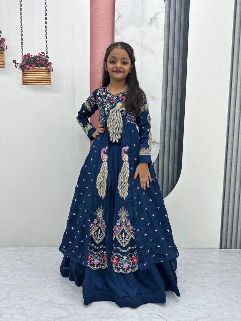 Launching Festival Special Crop Top Pc 528 Vichitra Blue Kids fashion wholesaler in Kolkata - wholesale export